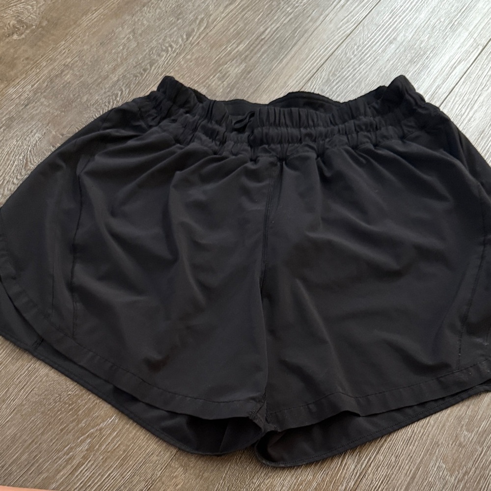 Lululemon Track The Short 5" 5 inch wise 14 Black Women's Athletic Shorts lined